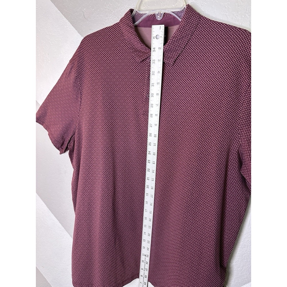 Armani Exchange A|X Mens Red All Over Micro Logo Print Stretch Polo Shirt 2XL - Picture 11 of 14